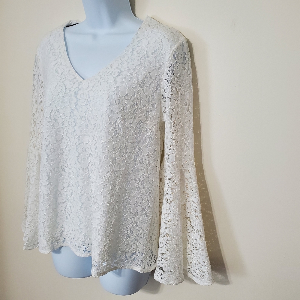 Catherine Catherine Malandrino white lace blouse